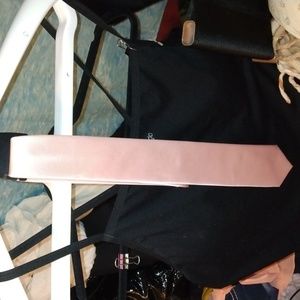 Bellissimo men's silver pink neck tie skinny new